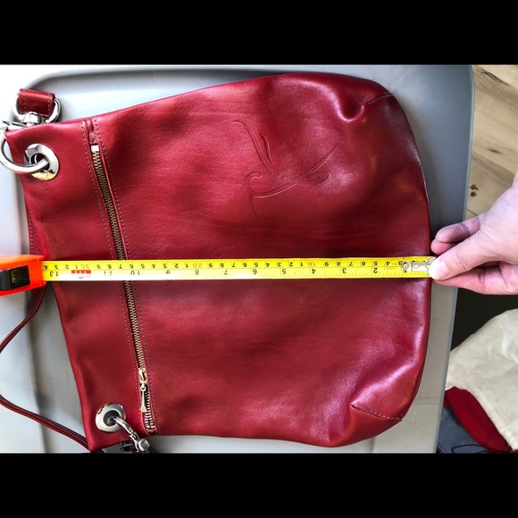 Deep red leather crossbody - Picture 4 of 5